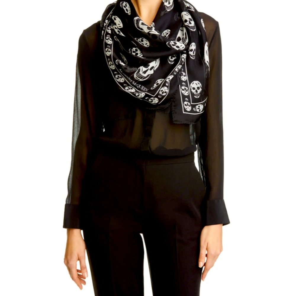New!!With tags! Alexander McQueen silk skull scarf